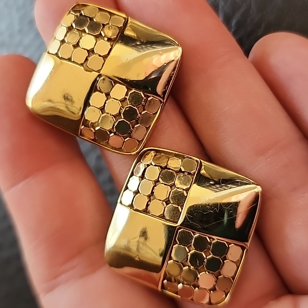 Vtg Whiting & Davis Clip On Earrings